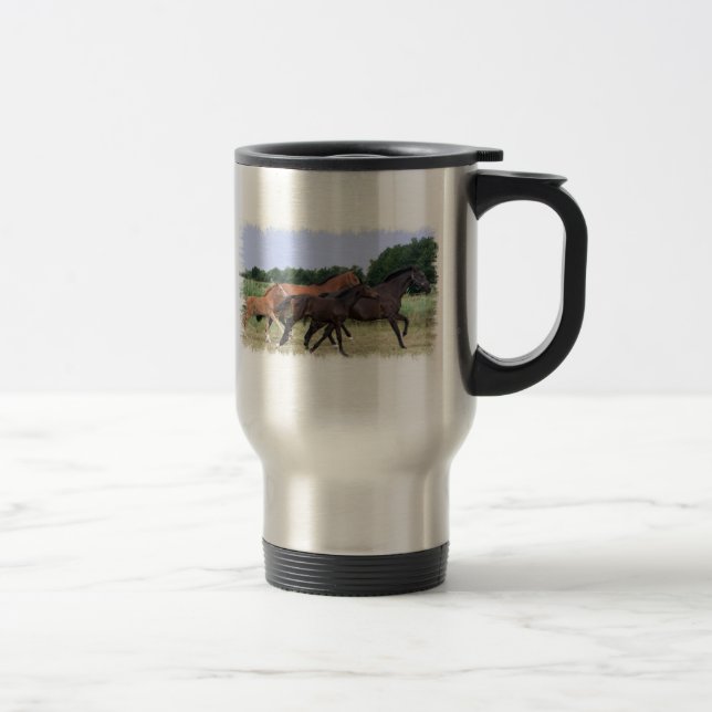 Wild Horses Stainless Travel Mug (Right)