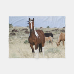 Wild Horses, Steens Mountains Fleece Blanket