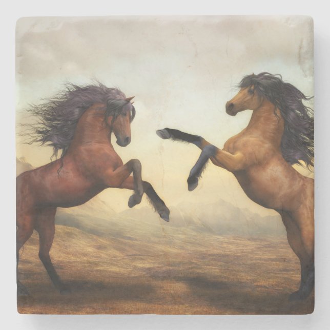 Wild Horses Stone Coaster (Front)