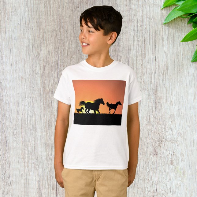 Wild Horses Sunset Silhouette T-Shirt (Creator Uploaded)