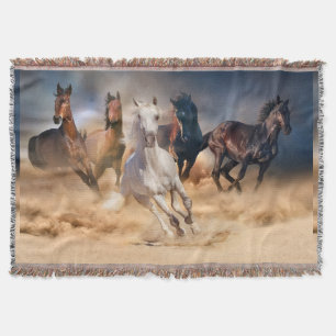 Wild Horses Throw Blanket