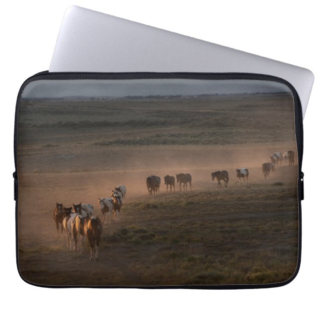 Wild Horses Walking Towards Desert Laptop Sleeve (Front)