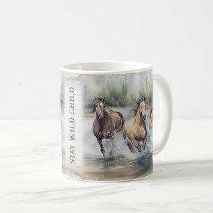 Wild Horses Watercolor Coffee Mug