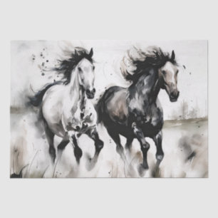Wild Horses Watercolor Decoupage Tissue Paper