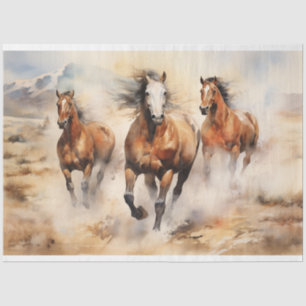 Wild Horses Watercolor Decoupage Tissue Paper