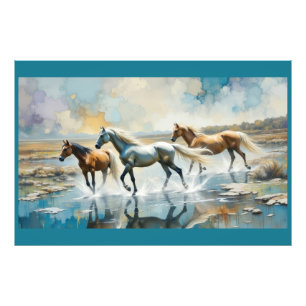Wild Horses watercolor Photo Print