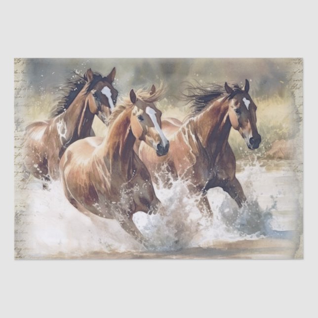 Wild Horses Watercolor Tissue Paper (Front)