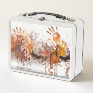 Wild Horses WILD HANDS Metal Lunch Box