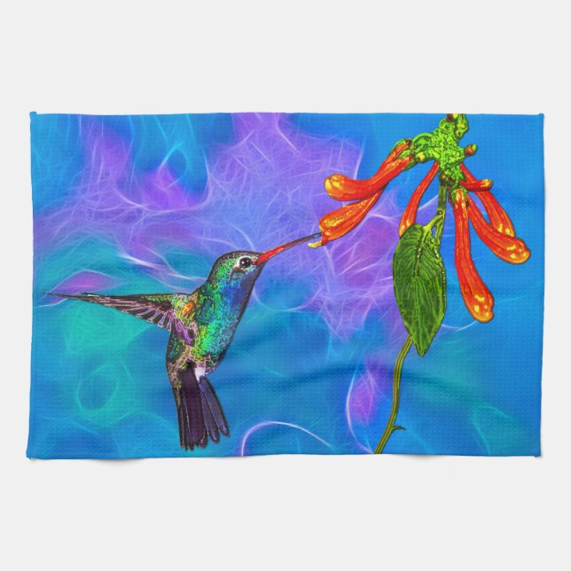 Wild Hummingbird Bird-lover's Art Series Tea Towel (Horizontal)