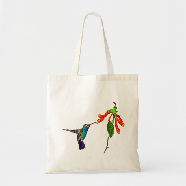 Wild Hummingbird Bird-lover's Art Series Tote Bag (Front)
