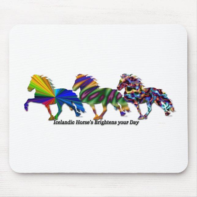 Wild Icelandic horses Mouse Mat (Front)