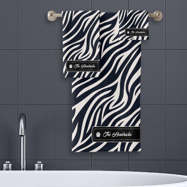 Wild Ideas Silver Label Black & White Zebra ID1160 Bath Towel Set (Creator Uploaded)