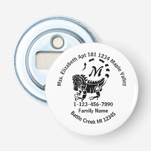 Wild Iguana Lost Family Home Address Bottle Opener