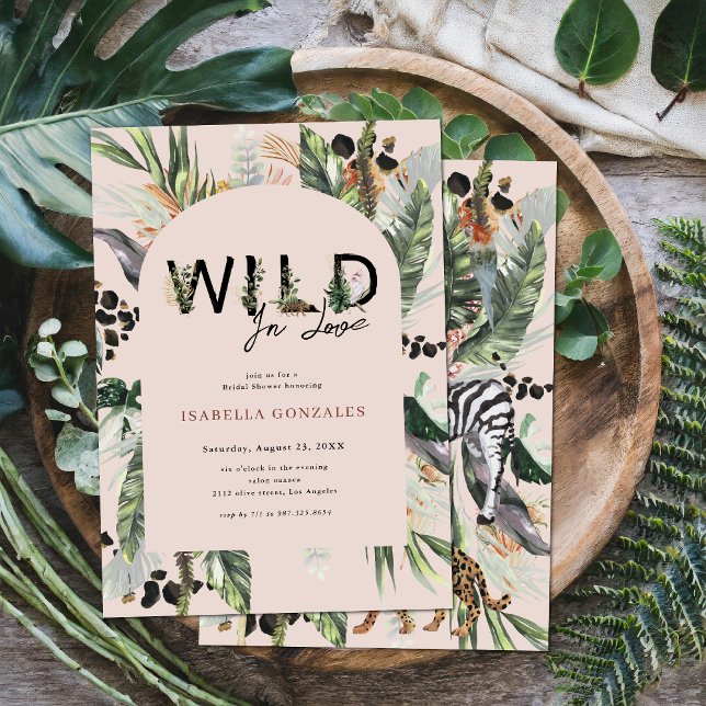 Wild In Love | Jungle Bridal Shower Invitation (Creator Uploaded)
