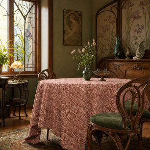 Wild Intricate Vintage Art Nouveau Floral Pattern Tablecloth