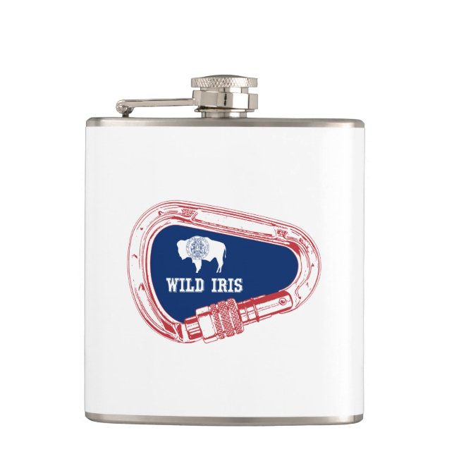 Wild Iris Climbing Carabiner Hip Flask (Front)