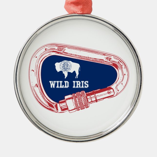 Wild Iris Climbing Carabiner Metal Tree Decoration (Front)