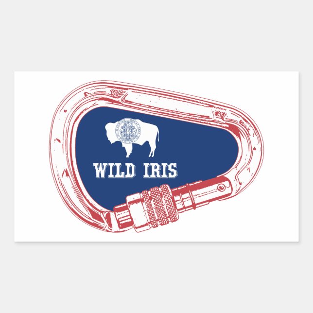 Wild Iris Climbing Carabiner Rectangular Sticker (Front)