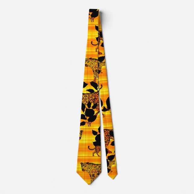 Wild jaguar pattern Neck Tie (Front)