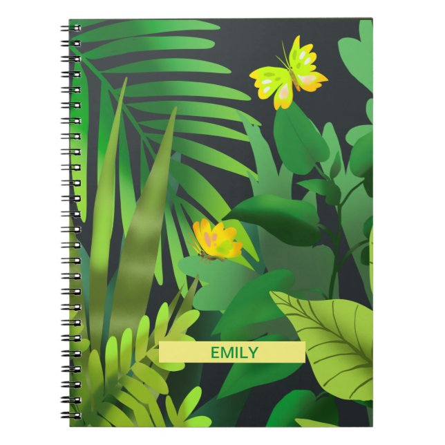 Wild jungle and yellow butterflies notebook (Front)