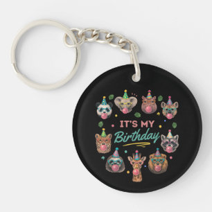 Wild Jungle Animal Birthday Party Design Key Ring