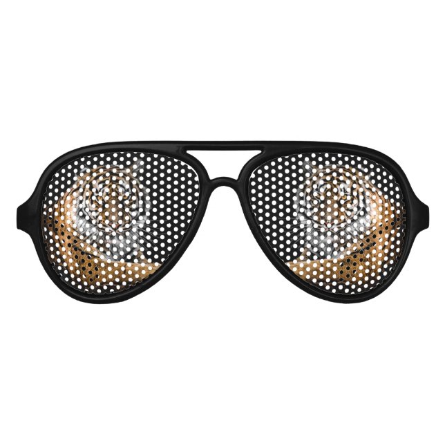 Wild Jungle Animal Tiger  Aviator Sunglasses (Front)