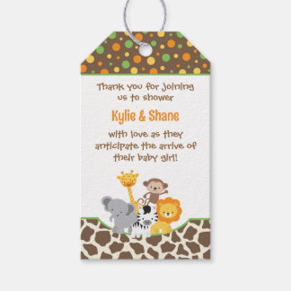 Wild Jungle Animals Baby Shower Favor Gift Tag
