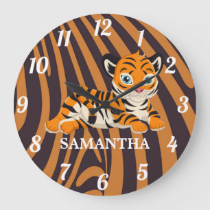 Wild Jungle Safari Animals baby Large Clock