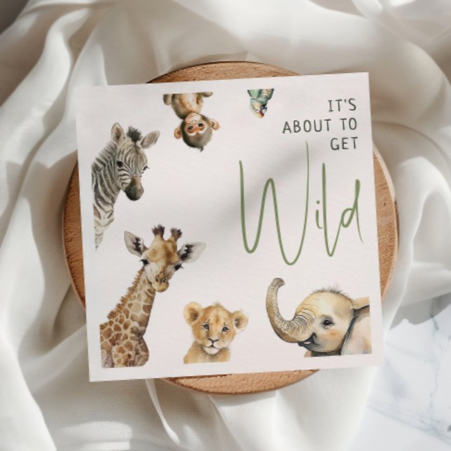 Wild Jungle Safari Animals Baby Shower Napkin (Creator Uploaded)
