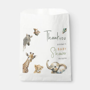 Wild Jungle Safari Animals Baby Shower Thank You Favour Bags