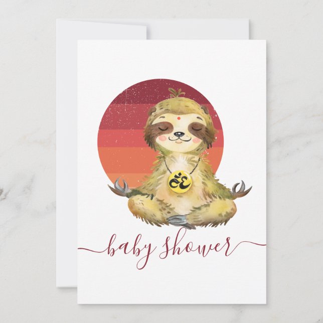 Wild Jungle Safari Animals Baby Sloth Invitation (Back)