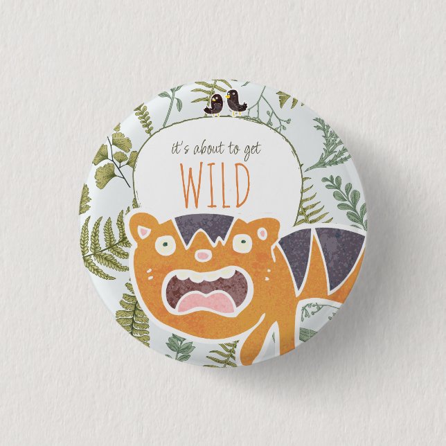 Wild Jungle Safari Animals Botanical Baby Shower 3 Cm Round Badge (Front)