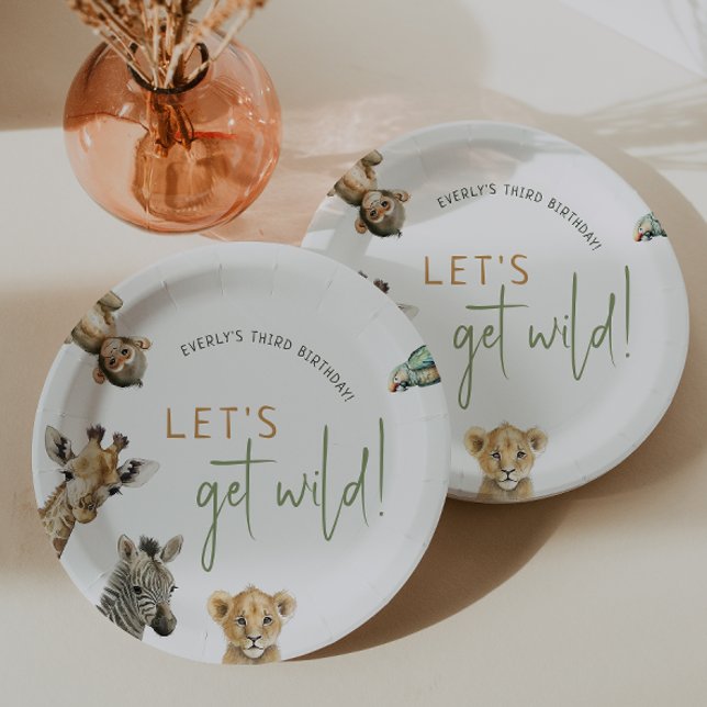 Wild Jungle Safari Animals Kids Birthday Party Paper Plate (Creator Uploaded)