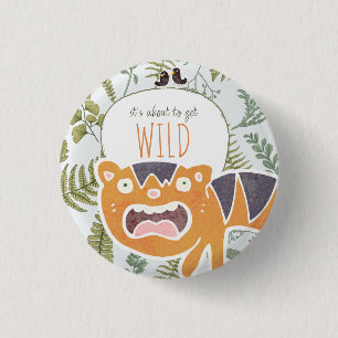 Wild Jungle Safari Animals Tiger Baby Shower  3 Cm Round Badge