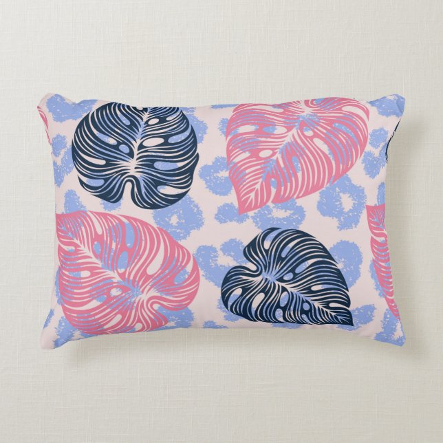 Wild jungle seamless pattern,background with hand  decorative cushion (Front)