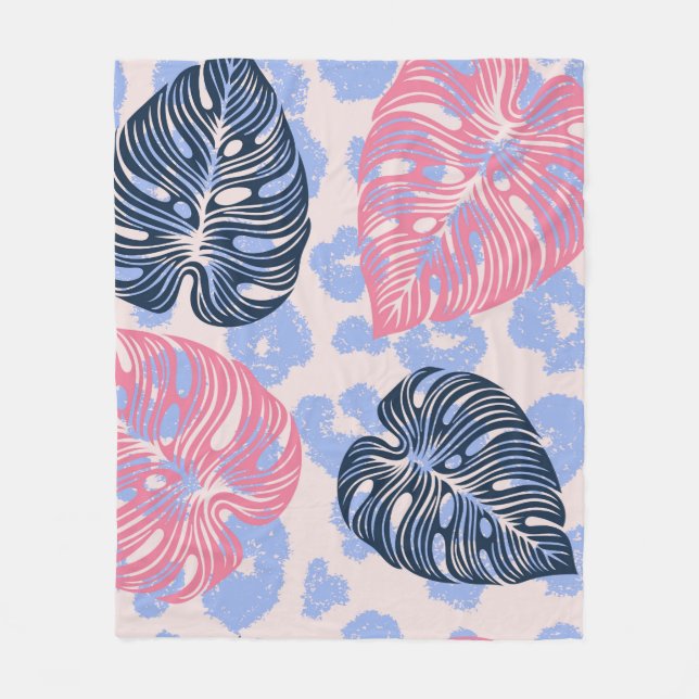 Wild jungle seamless pattern,background with hand  fleece blanket (Front)