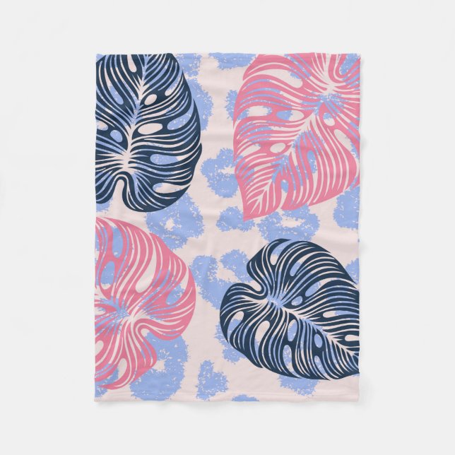 Wild jungle seamless pattern,background with hand  fleece blanket (Front)