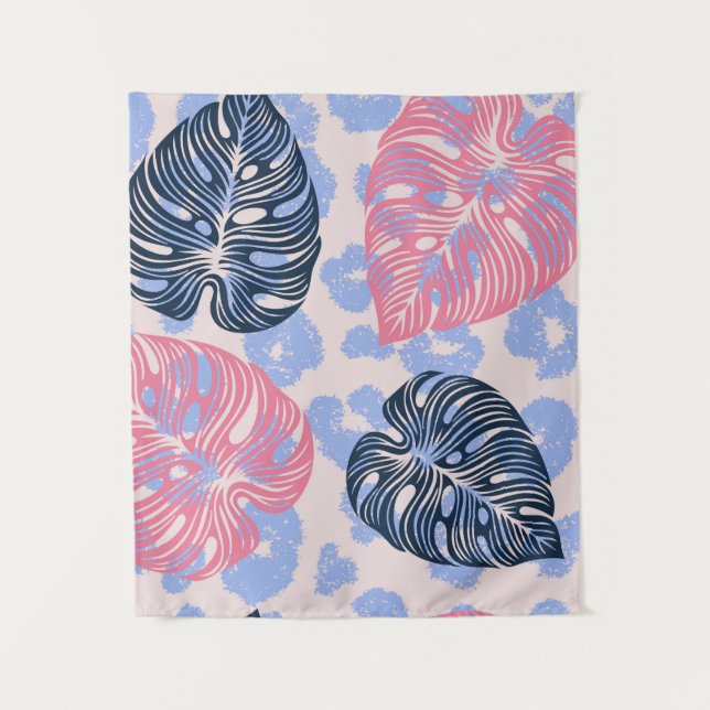 Wild jungle seamless pattern,background with hand  tapestry (Front)