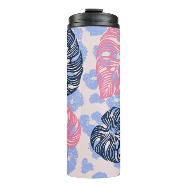 Wild jungle seamless pattern,background with hand  thermal tumbler (Front)