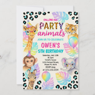Wild Jungle Theme for Boys & Girls Invitation