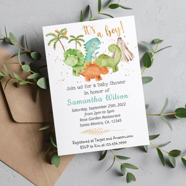 Wild Jurassic Dinosaur Baby Shower Invitation (Creator Uploaded)