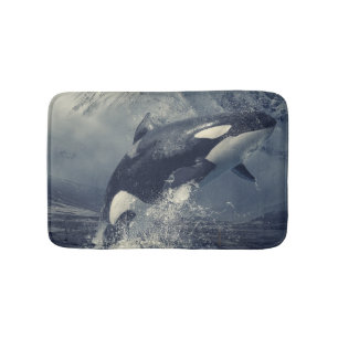 Wild Killer Whale Jumping Bath Mat