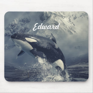 Wild Killer Whale Jumping Mouse Mat