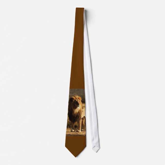 Wild Kingdom Lion Silky Mens' Necktie (Front)
