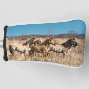 Wild Konik ponies Wicken Fen Cambridgeshire UK Golf Head Cover