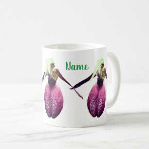 Wild Lady Slipper Flower Personalised Coffee Mug