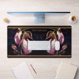 Wild Lady Slipper Orchids Close Up Personalized Desk Mat