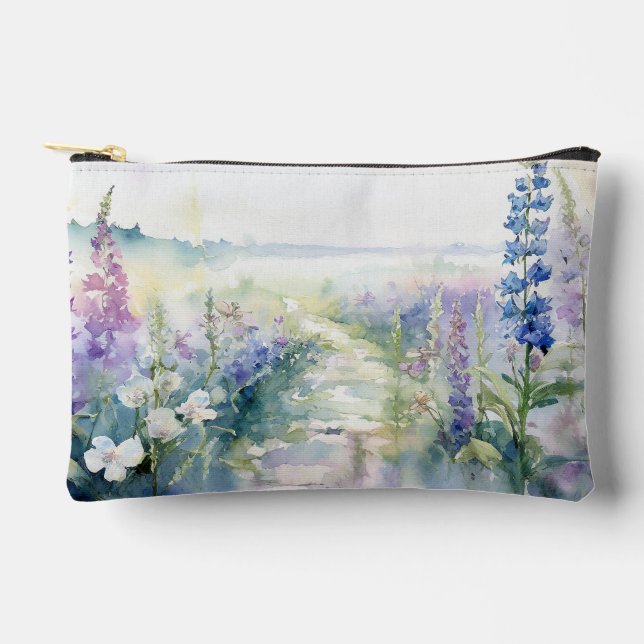 Wild Lavender flowers in watercolour Accessory Pouch (Front)