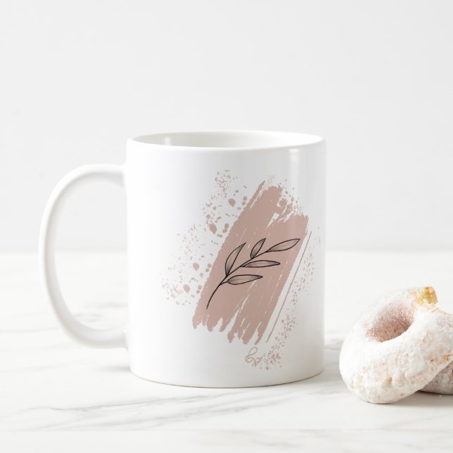 Wild Leaf Doodles   Coffee Mug (With Donut)