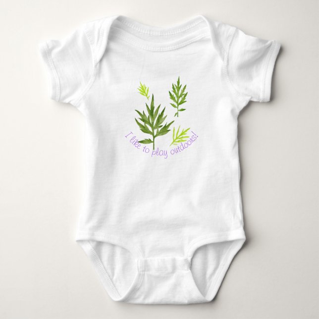 Wild Leaves on a Baby Bodysuit (Front)